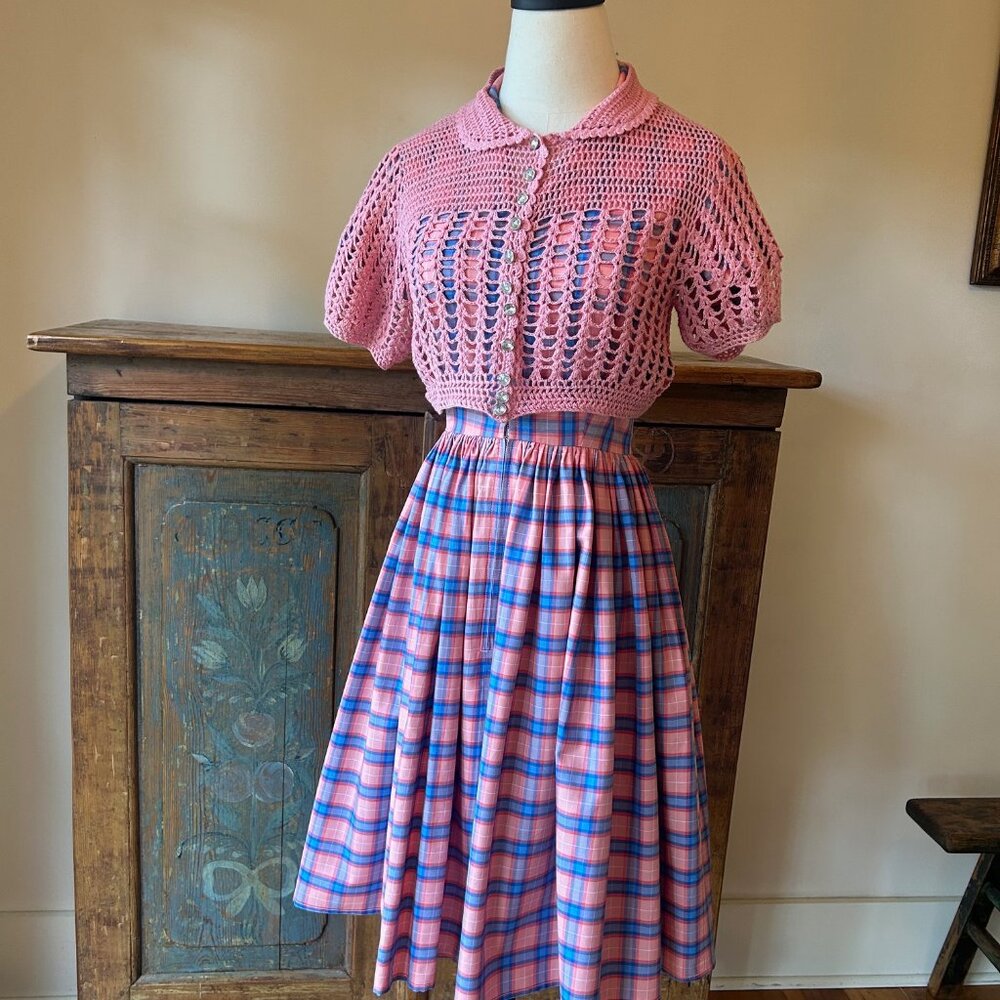 Bernie Dexter Pink and Blue Plaid Francis Dress - Picture 7 of 10